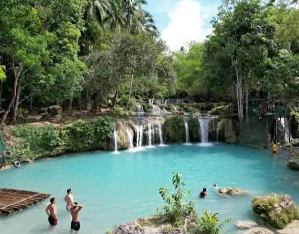 People at waterfall